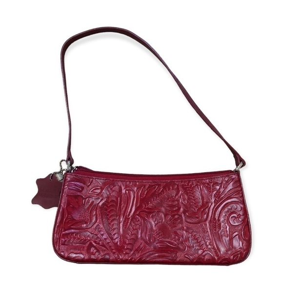 Q&A Handbags - Mwot Q&A red embossed leather shoulder bag purse zipper 10x4.5x1.75
